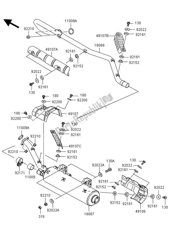 Todas las partes para Silenciador de Kawasaki KVF 750 4X4 2008