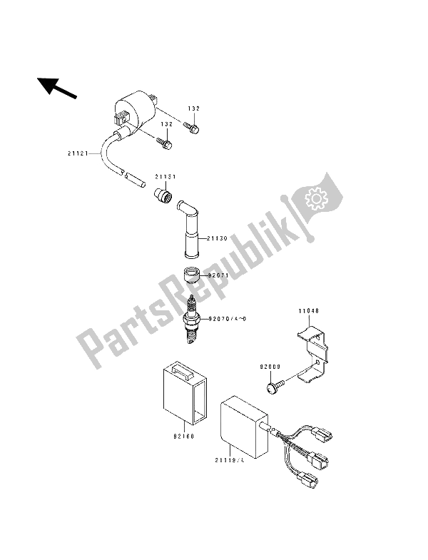 Toutes les pièces pour le Système De Mise à Feu du Kawasaki KLX 250 1993