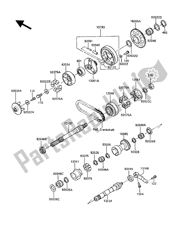 All parts for the Balancer of the Kawasaki GPZ 1000 RX 1986