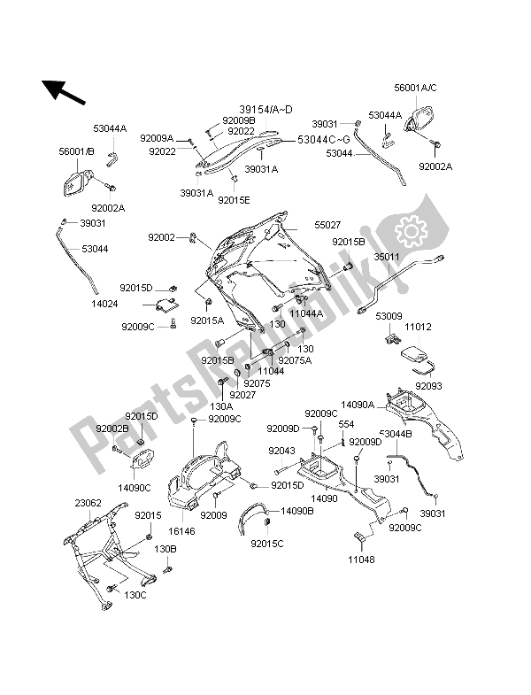 Todas las partes para Cubierta de Kawasaki 1000 GTR 1998