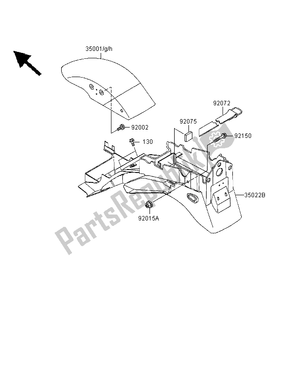 Tutte le parti per il Parabordi del Kawasaki ER 500 1999