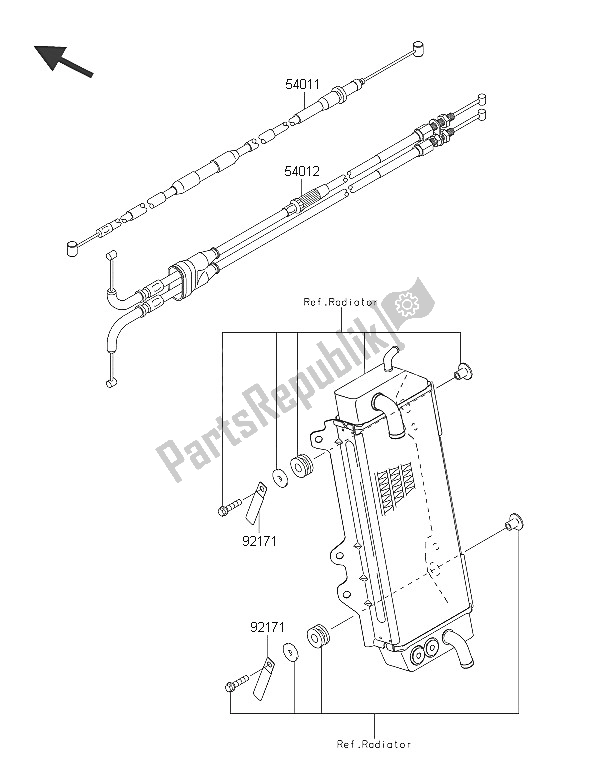 All parts for the Cables of the Kawasaki KX 250F 2016