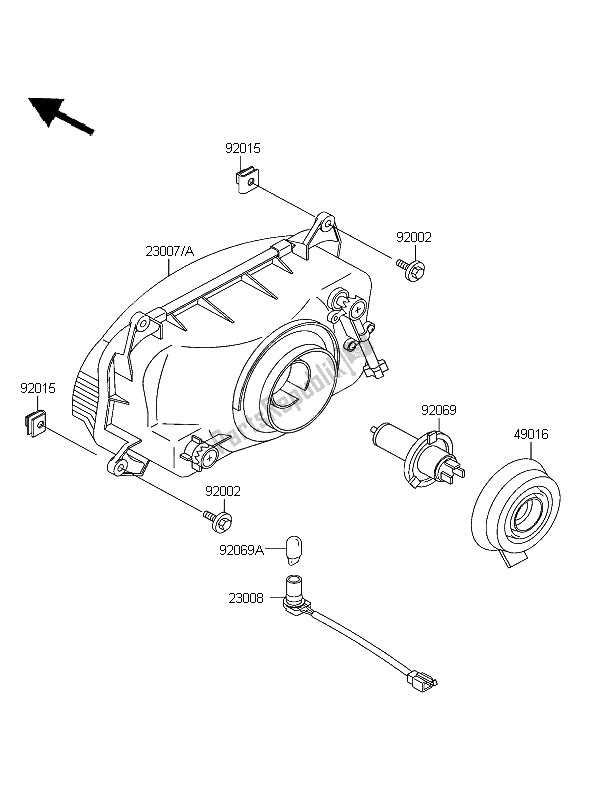 Toutes les pièces pour le Phare du Kawasaki ZZR 600 2004