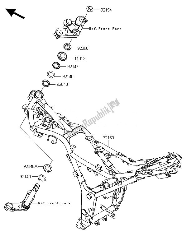 Todas las partes para Marco de Kawasaki Ninja 300 ABS 2014