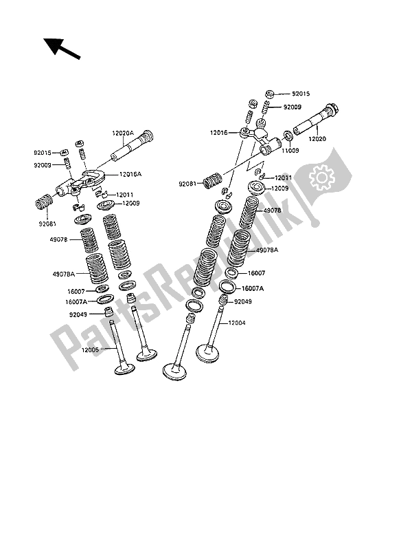 Tutte le parti per il Valvola del Kawasaki KLR 250 1990