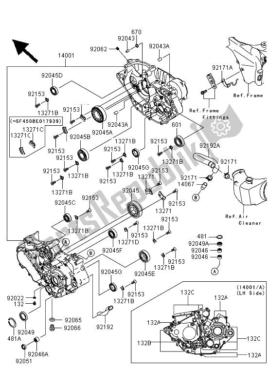 Tutte le parti per il Carter del Kawasaki KFX 450R 2008