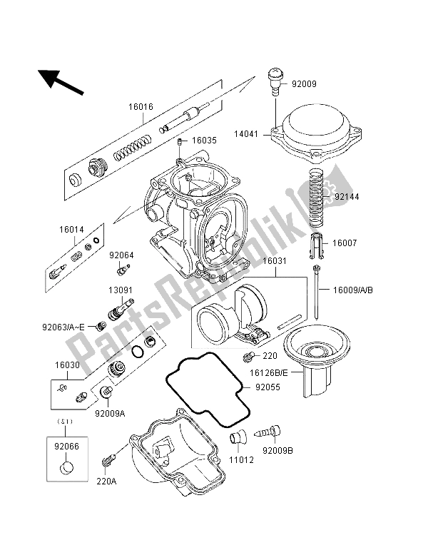 All parts for the Carburetor Parts of the Kawasaki ZZ R 1100 1998