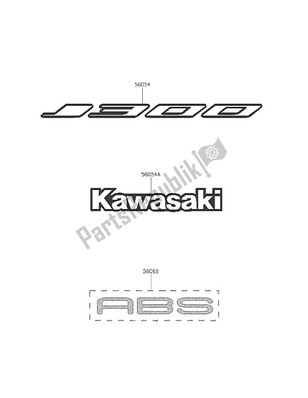 Todas las partes para Calcomanías (blanco) de Kawasaki J 300 ABS 2016