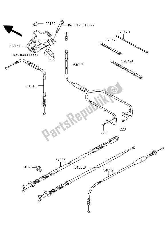 All parts for the Cables of the Kawasaki KVF 650 4X4 2008