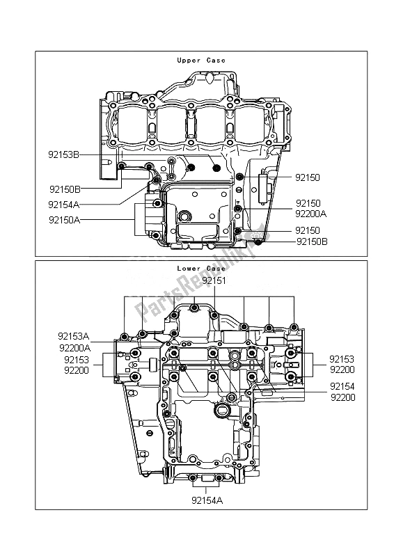 Todas las partes para Patrón De Perno Del Cárter de Kawasaki Z 1000 ABS 2010