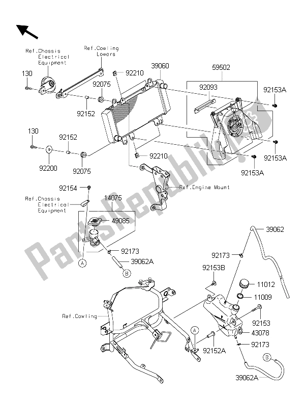 Todas las partes para Radiador de Kawasaki Ninja 300 ABS 2015