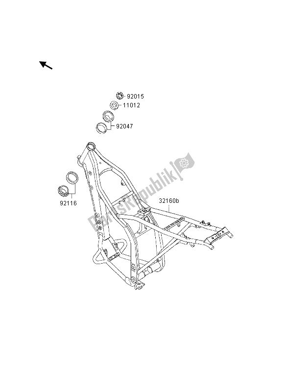 All parts for the Frame of the Kawasaki KLX 300R 1997