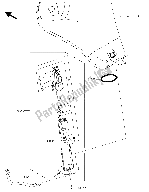 Toutes les pièces pour le Pompe à Essence du Kawasaki ER 6N 650 2015