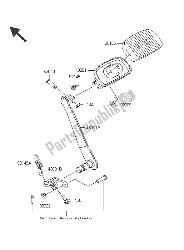 Tutte le parti per il Pedale Del Freno del Kawasaki VN 1600 Classic 2005