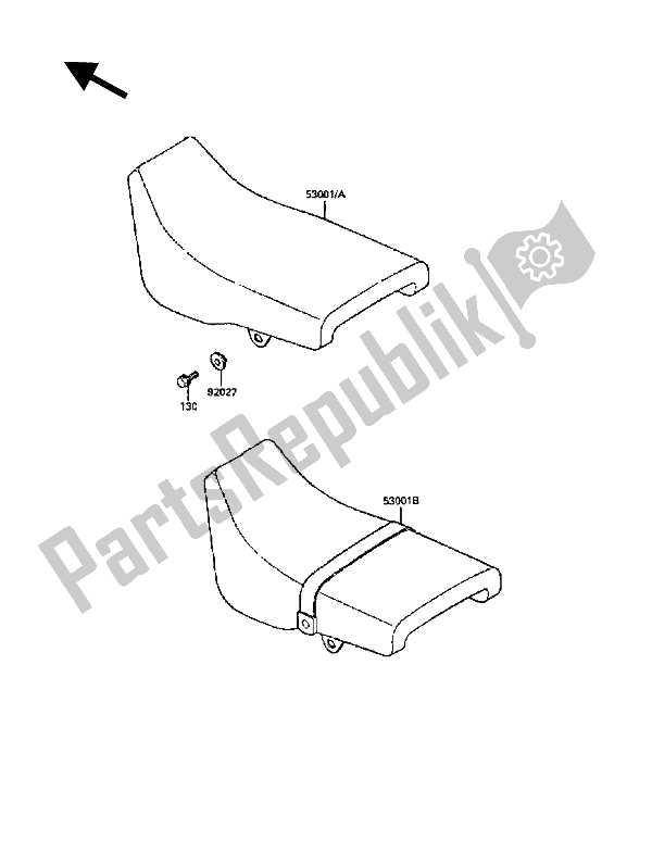 Alle onderdelen voor de Stoel van de Kawasaki KLR 600 1989