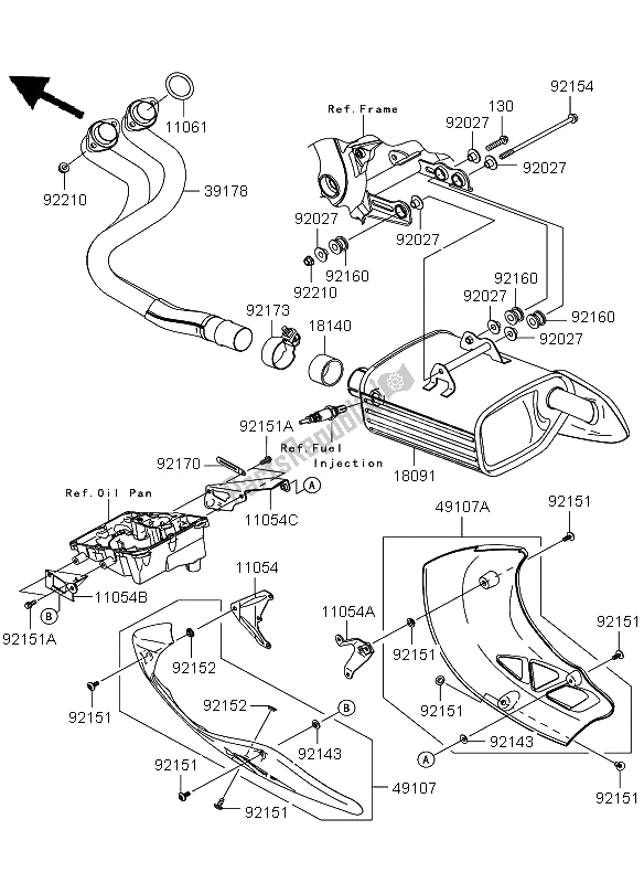 All parts for the Muffler of the Kawasaki Versys ABS 650 2012