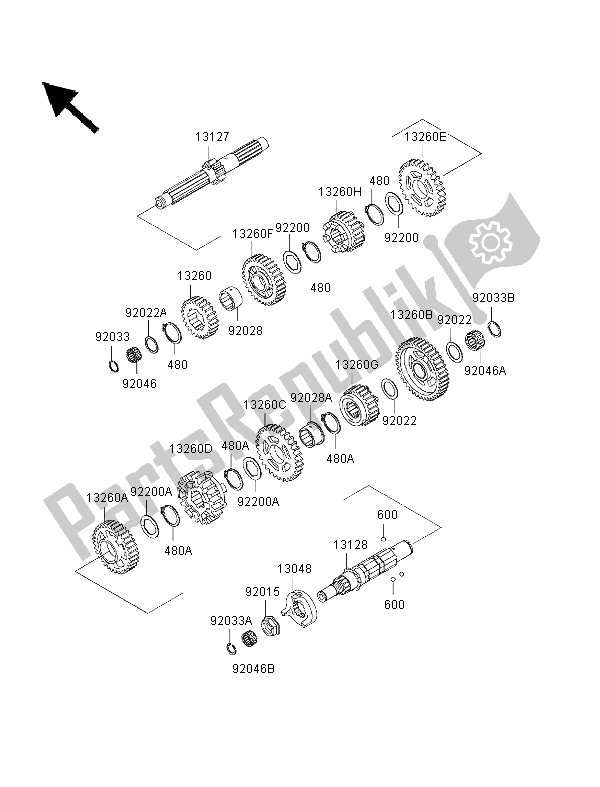 Toutes les pièces pour le Transmission du Kawasaki VN 1500 Drifter 1999