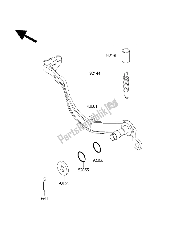 Tutte le parti per il Pedale Del Freno del Kawasaki KLX 300R 2003