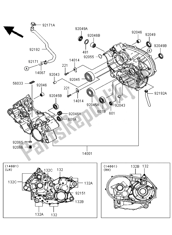 Todas las partes para Manivela de Kawasaki KVF 750 4X4 2007