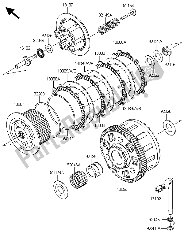 Todas las partes para Embrague de Kawasaki Z 1000 2013