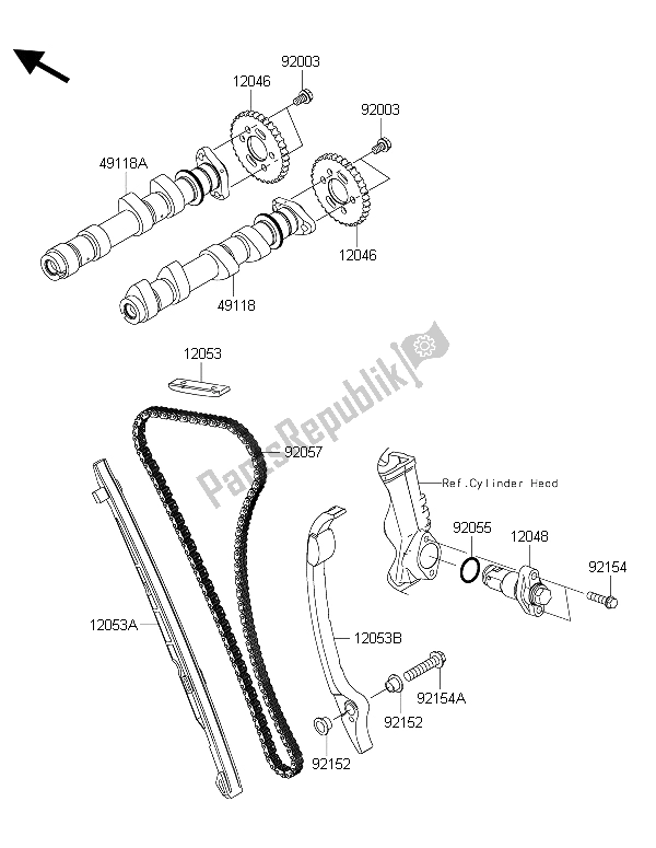 Tutte le parti per il Albero A Camme (s) E Tenditore del Kawasaki Versys 650 ABS 2015