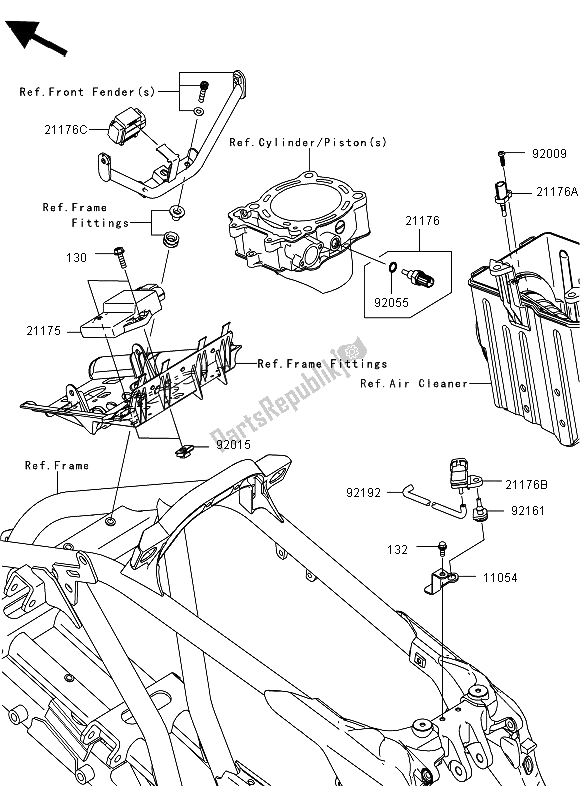 All parts for the Fuel Injection of the Kawasaki KFX 450R 2012