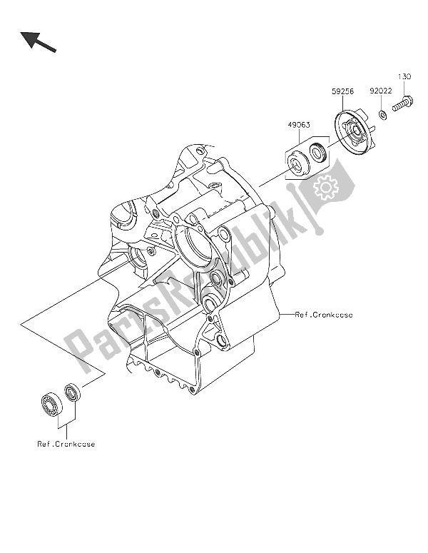 All parts for the Water Pump of the Kawasaki Vulcan 900 Classic 2016