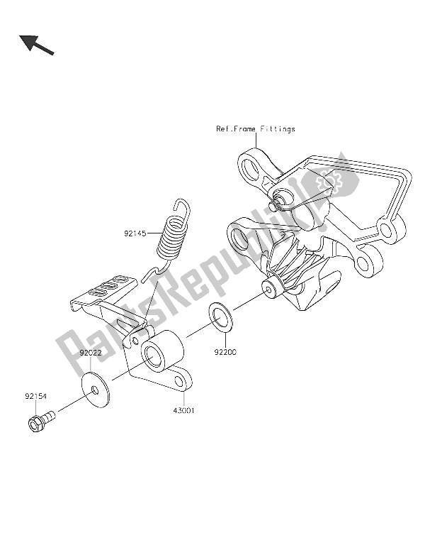 All parts for the Brake Pedal of the Kawasaki Z 250 SL 2016