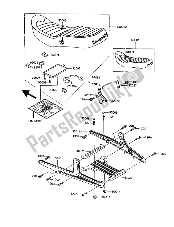 Todas las partes para Asiento de Kawasaki GT 550 1993