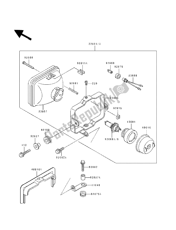 Todas las partes para Lámpara De Cabeza de Kawasaki ZXR 400 1990