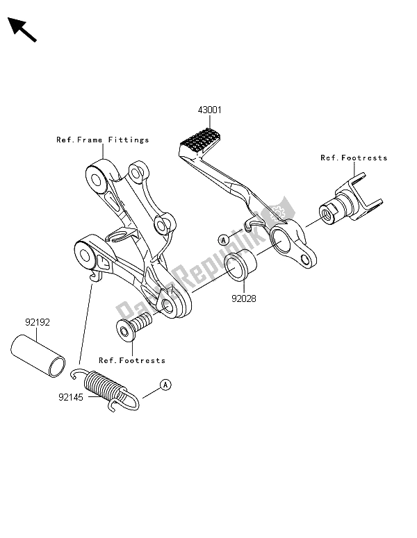 Tutte le parti per il Pedale Del Freno del Kawasaki Ninja ZX 6R ABS 600 2013