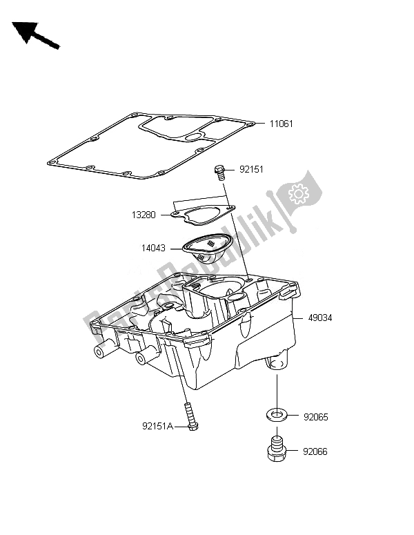 All parts for the Oil Pan of the Kawasaki Versys ABS 650 2010