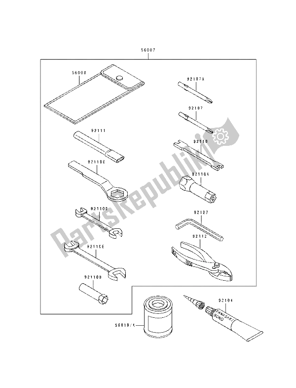 All parts for the Tool of the Kawasaki KDX 125 1993