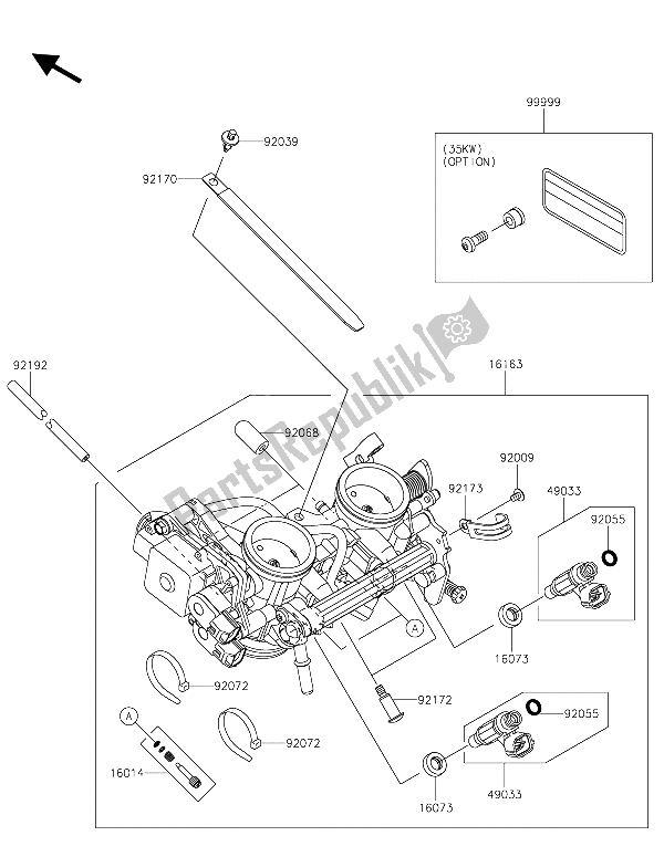 All parts for the Throttle of the Kawasaki Vulcan S ABS 650 2015