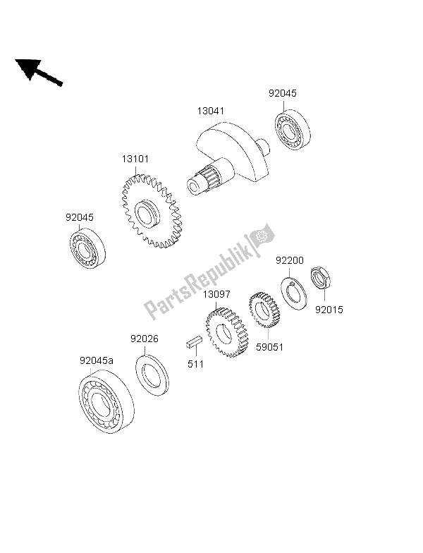 Alle onderdelen voor de Balancer van de Kawasaki KLX 650R 1999