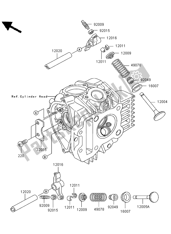 Todas las partes para Válvula de Kawasaki KLX 110 2002