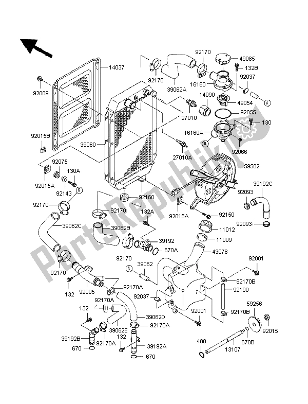 Tutte le parti per il Termosifone del Kawasaki VN 800 1997