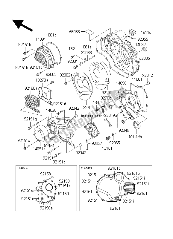 Alle onderdelen voor de Motorkap van de Kawasaki ZRX 1200S 2001