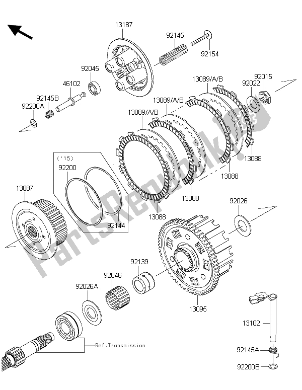 Todas as partes de Embreagem do Kawasaki Z 800 2015