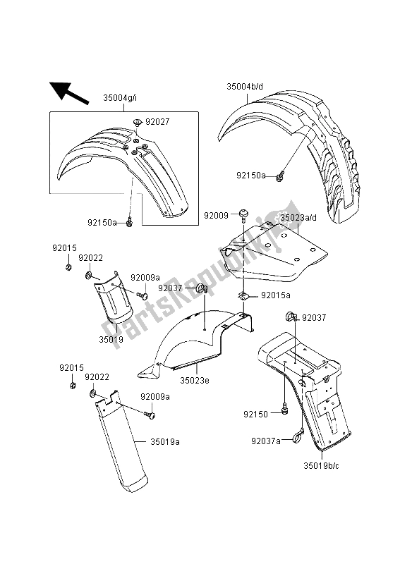 Todas las partes para Defensas de Kawasaki KLR 650 1998