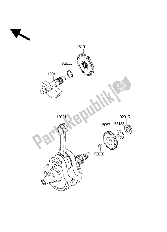 Todas las partes para Cigüeñal de Kawasaki D Tracker 125 1999