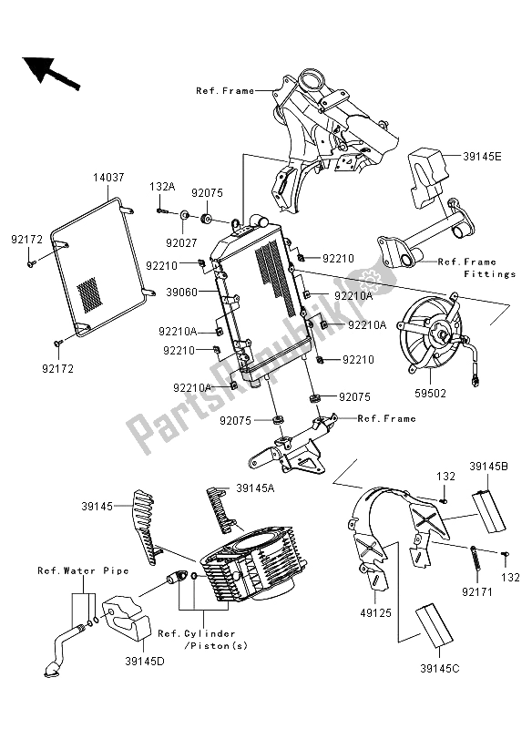 Toutes les pièces pour le Radiateur du Kawasaki VN 1700 Voyager ABS 2012