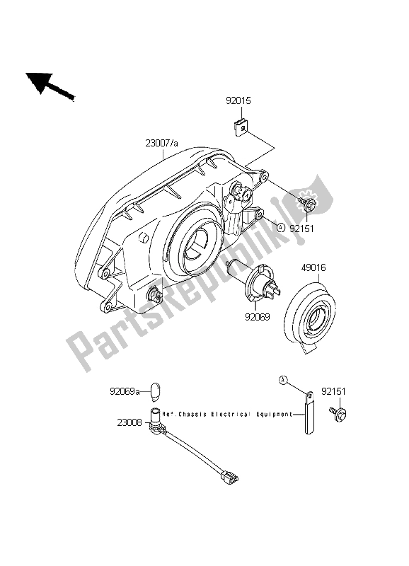 Toutes les pièces pour le Phare du Kawasaki KLE 500 1999