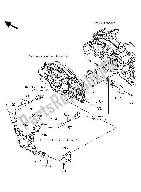 Toutes les pièces pour le Conduite D'eau du Kawasaki VN 1700 Classic ABS 2012