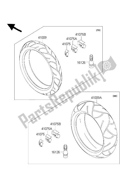 All parts for the Tires of the Kawasaki Ninja ZX 6R 600 2003