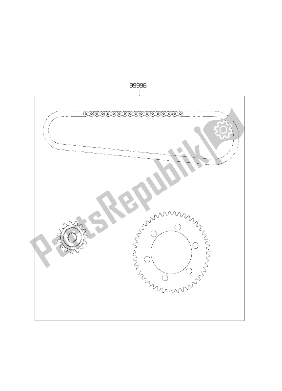 All parts for the Chain Kit of the Kawasaki EN 500 2001
