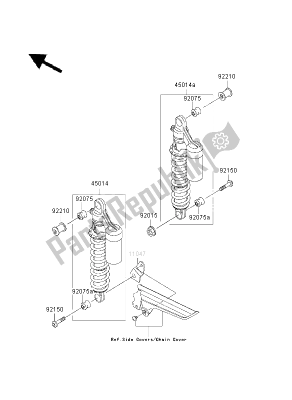 All parts for the Suspension & Shock Absorber of the Kawasaki ZRX 1200S 2003