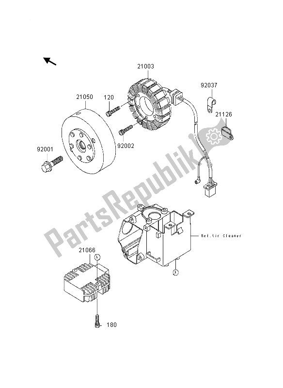 Todas as partes de Gerador do Kawasaki Eliminator 600 1995