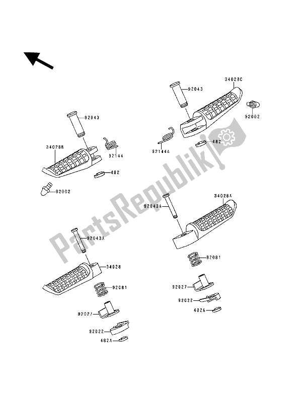 Wszystkie części do Podnó? Ki Kawasaki ZZ R 600 1993