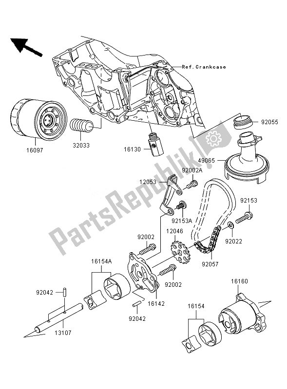 Tutte le parti per il Pompa Dell'olio del Kawasaki ER 6F ABS 650 2007